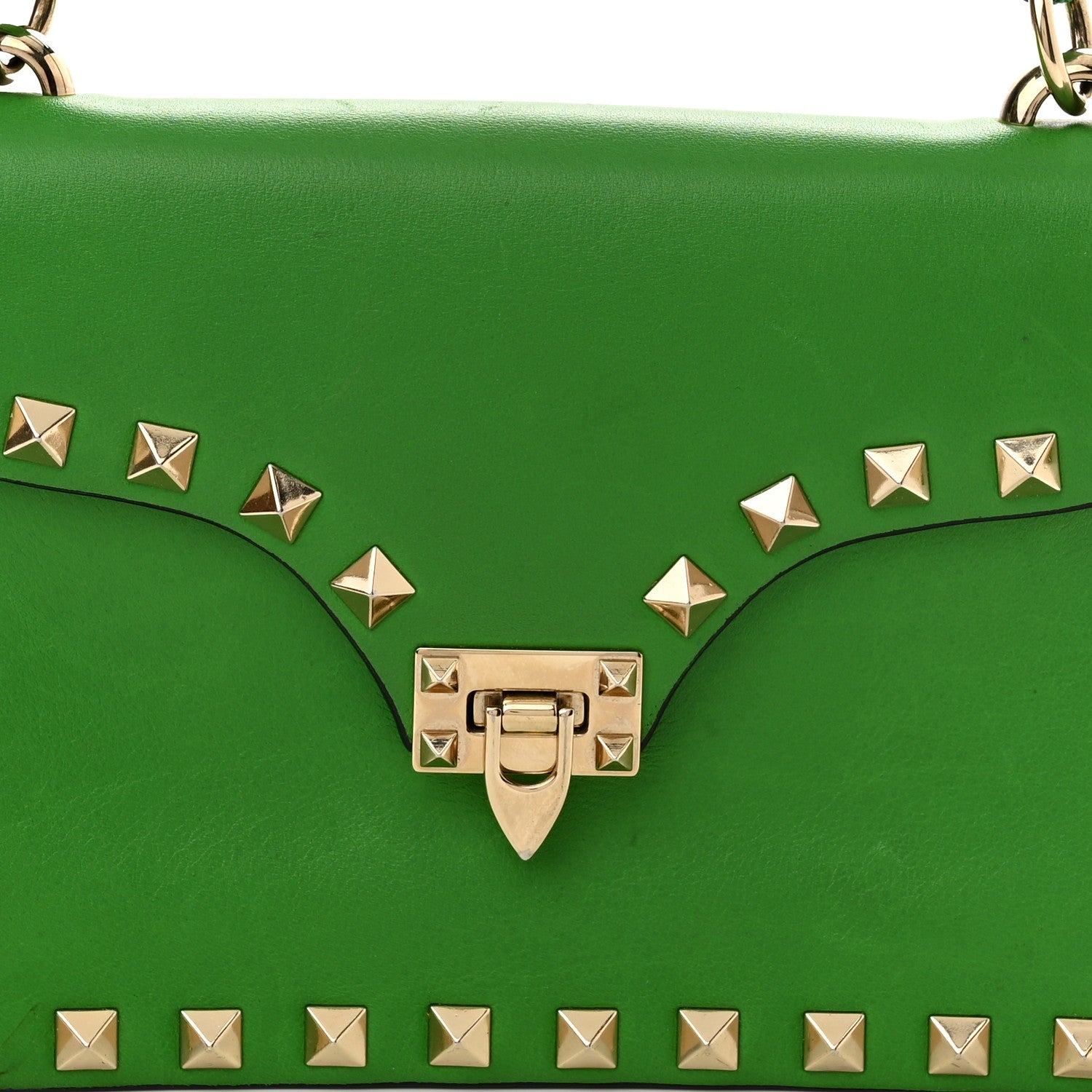 Valentino Garavani Vitello Mini Rockstud Shoulder Flap Bag Green 9 of 11