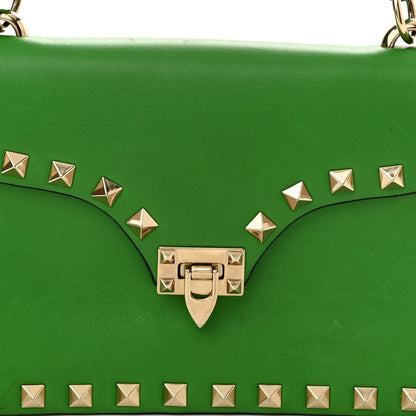 Valentino Garavani Vitello Mini Rockstud Shoulder Flap Bag Green 9 of 11
