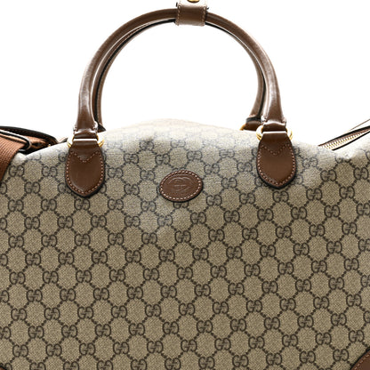 Gucci GG Supreme Monogram Azalea Calfskin Retro Interlocking G Large Duffle Bag Beige Ebony Brown Sugar 7 of 15
