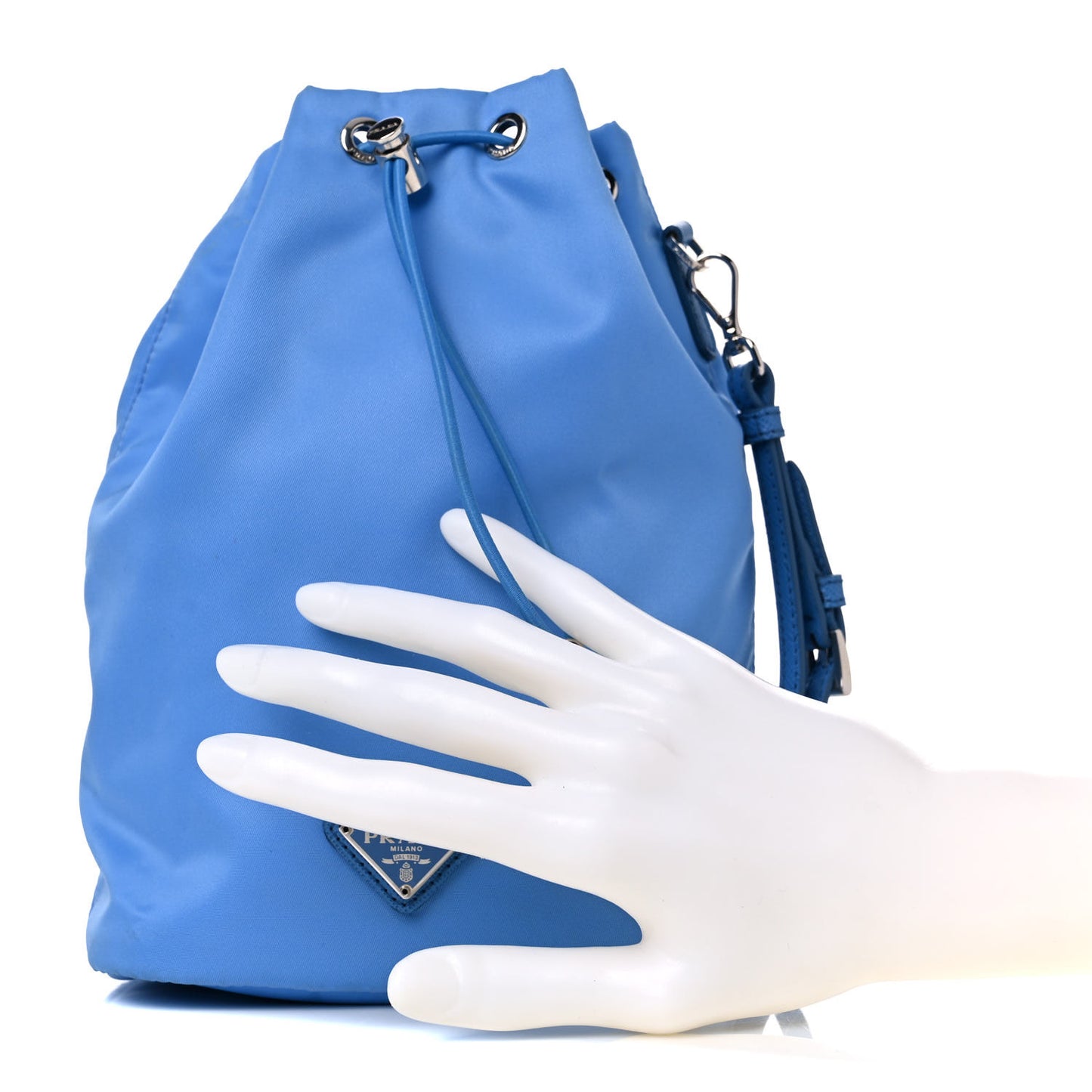 Nylon Vela Drawstring Wristlet Pouch Pervinca