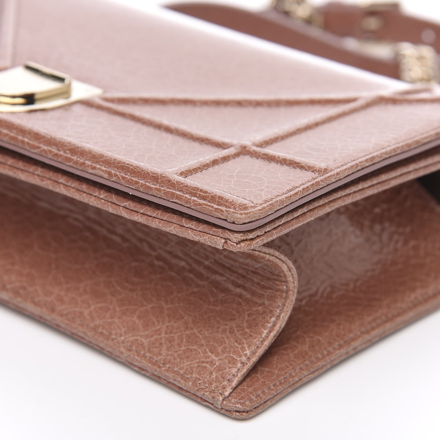 Ceramic Effect Deerskin Medium Diorama Flap Bag Dark Petal