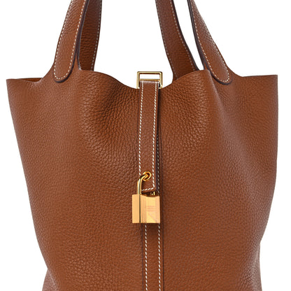 Hermes Taurillon Clemence Picotin Lock 22 MM Gold 8 of 11