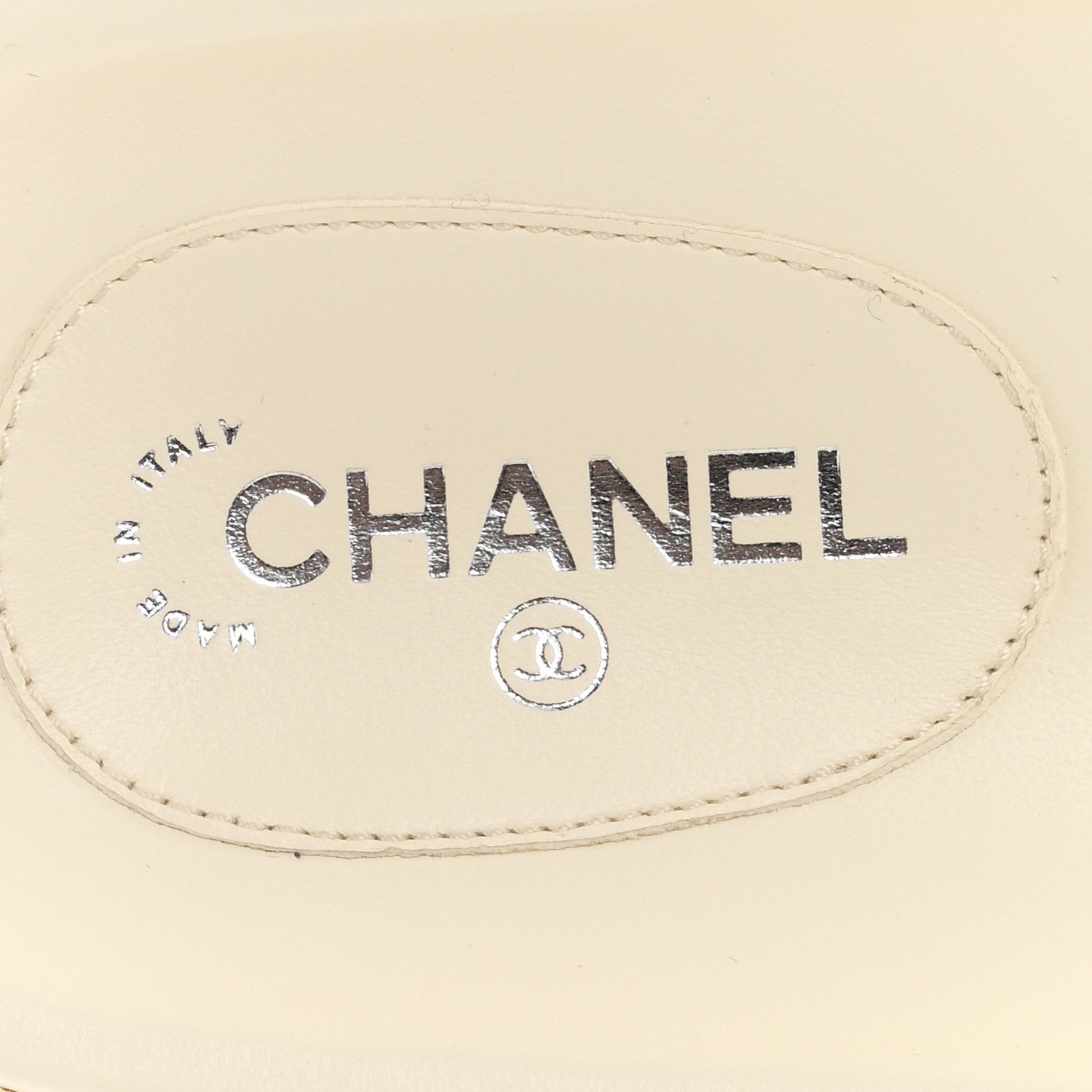 Chanel Lambskin Cha-Nel Mule Sandals 40.5 Ivory Multicolor 8 of 9