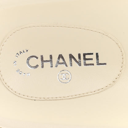 Chanel Lambskin Cha-Nel Mule Sandals 40.5 Ivory Multicolor 8 of 9