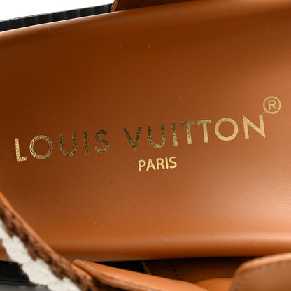 Louis Vuitton Cotton Crochet LV Sunset Comfort Flat Sandals 37 Cacao Brown 6 of 8