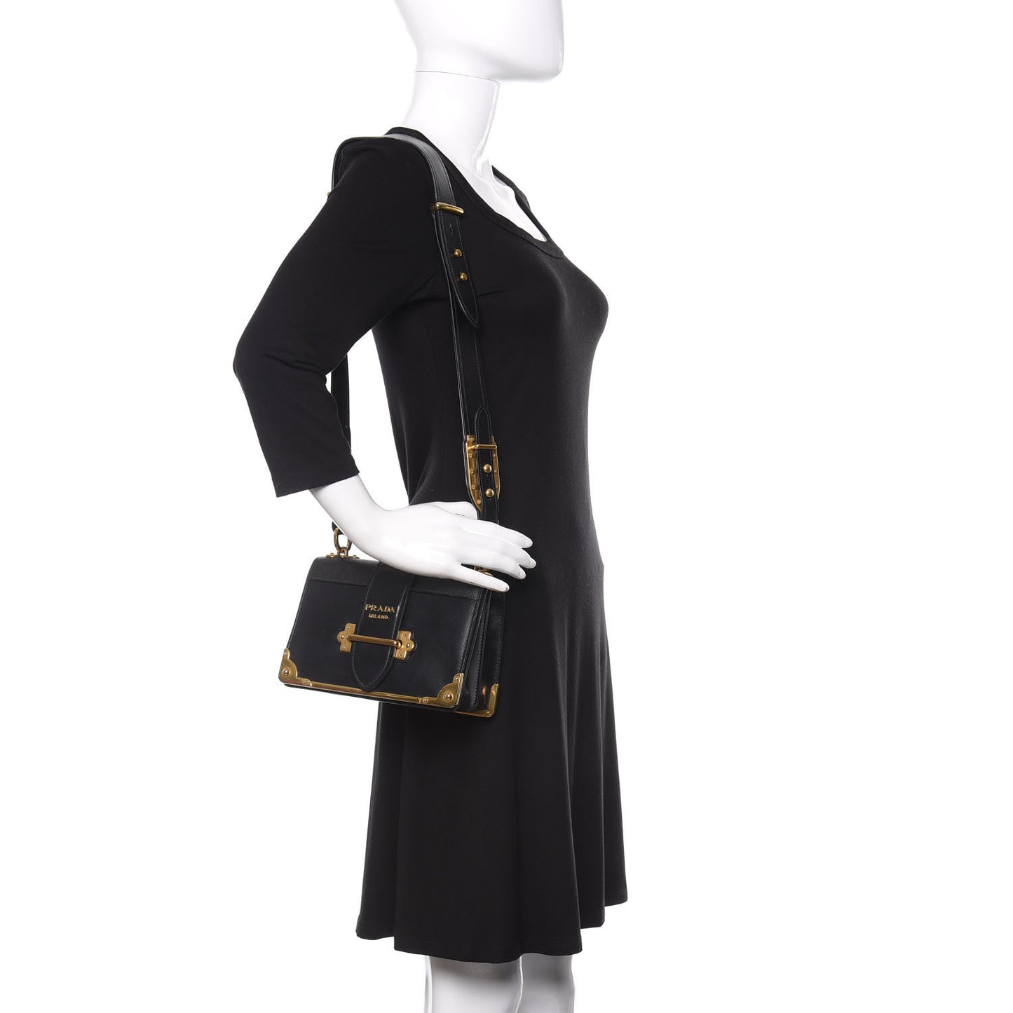 City Calf Saffiano Cahier Bag Black