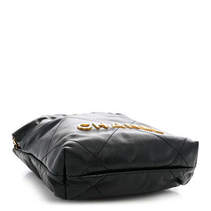 Chanel Shiny Calfskin Quilted Mini Chanel 22 Black 4 of 10