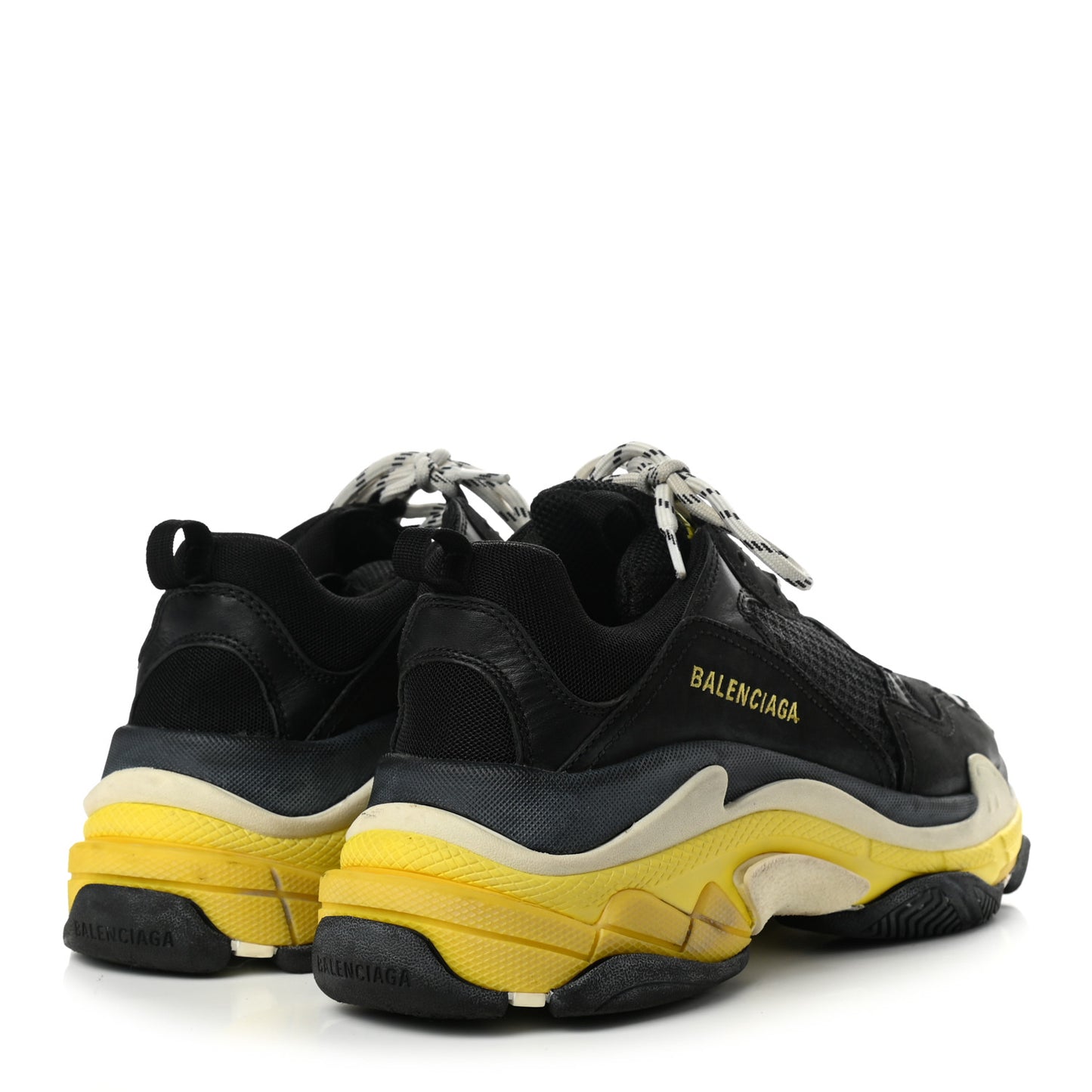 Fabric Mesh Womens Triple S Sneakers 41 Black Yellow
