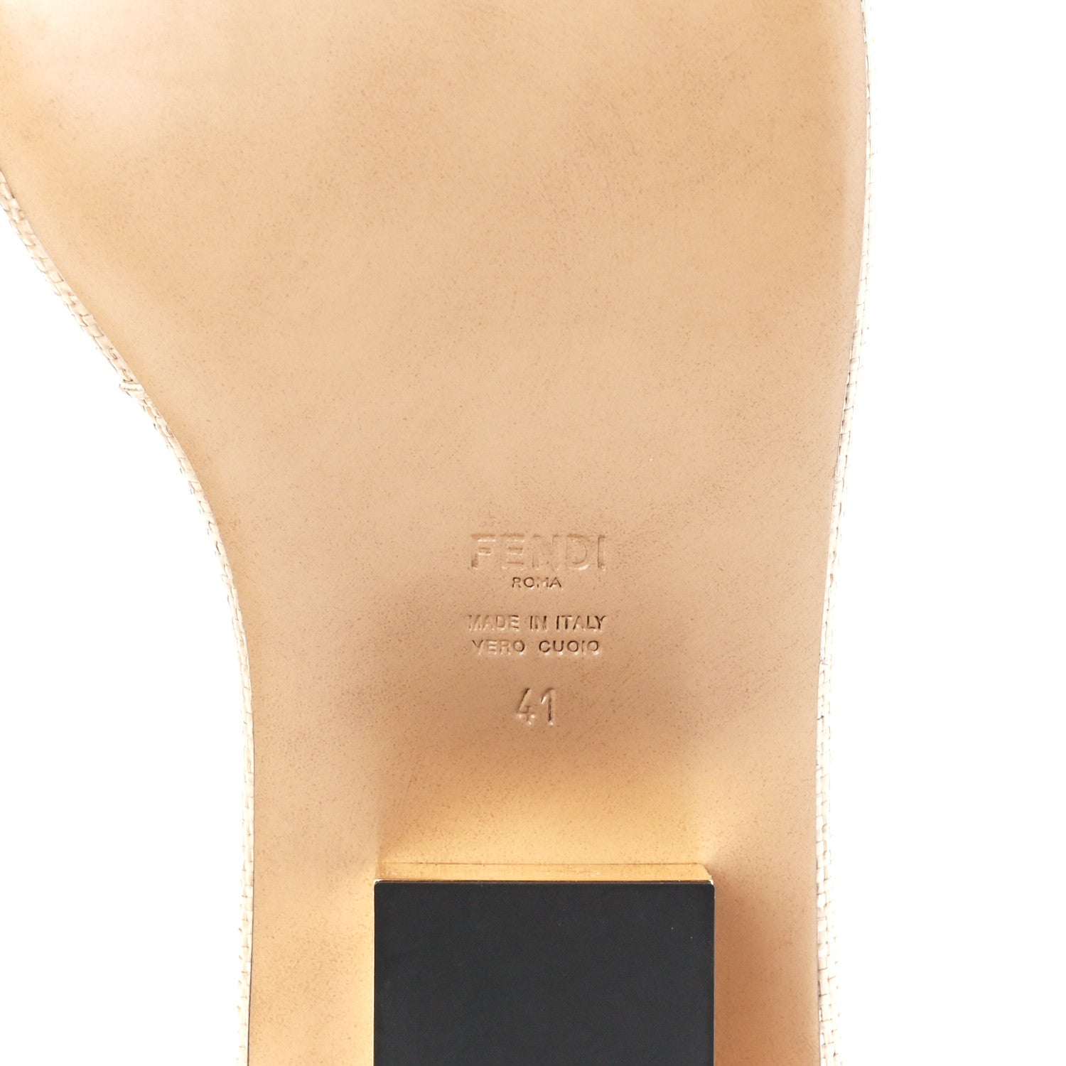 Fendi Raffia Intreccio Baguette 60mm Slide Sandals 41 Paglia 6 of 8