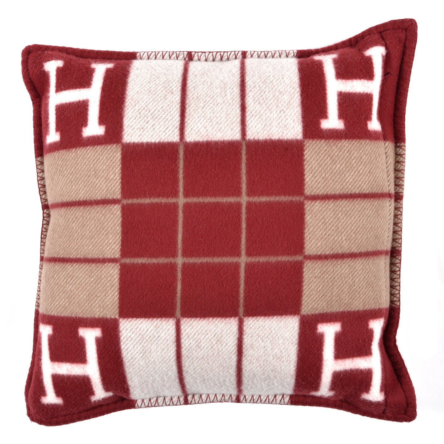 Wool Cashmere Avalon III Pillow PM Ecru Rouge