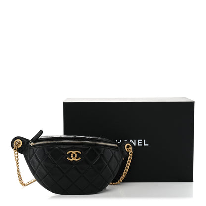 Chanel Lambskin Quilted Pillow Crush Belt Bag Black 10 of 10