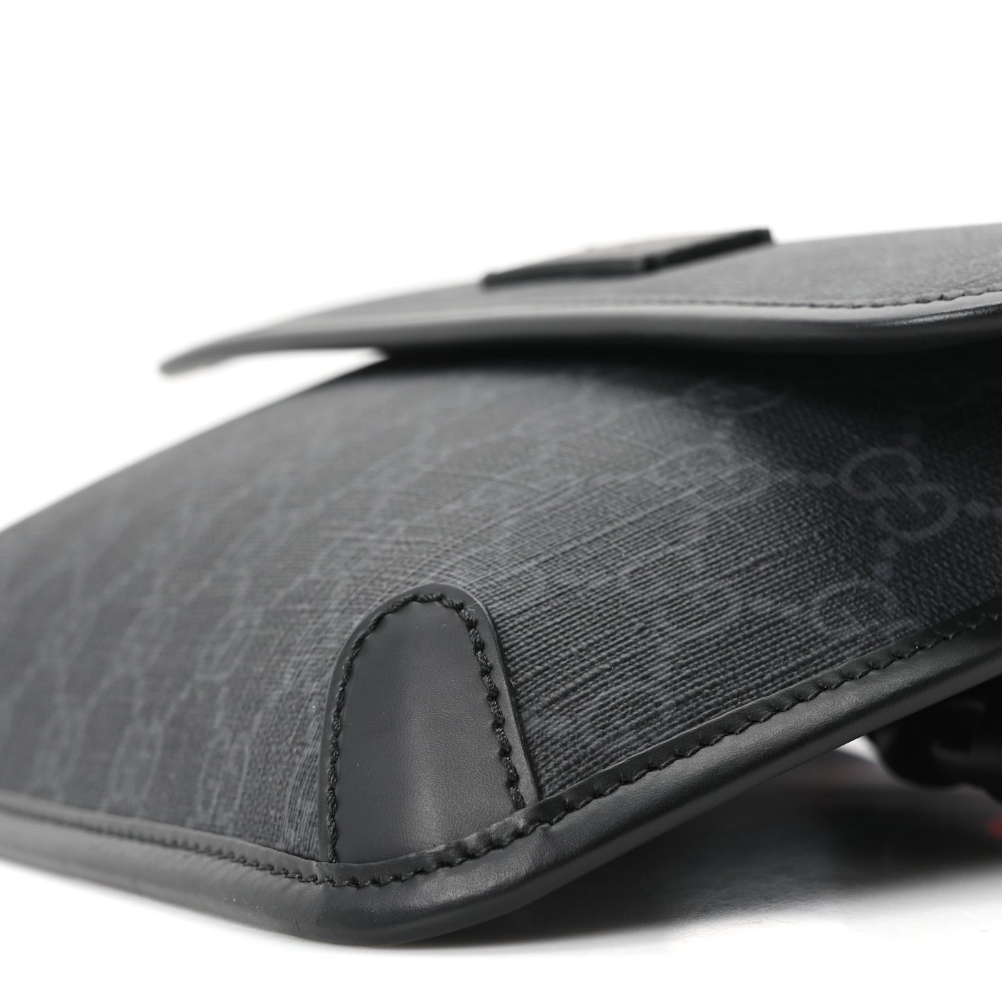 GG Supreme Monogram Web Slim Belt Bag Black Grey