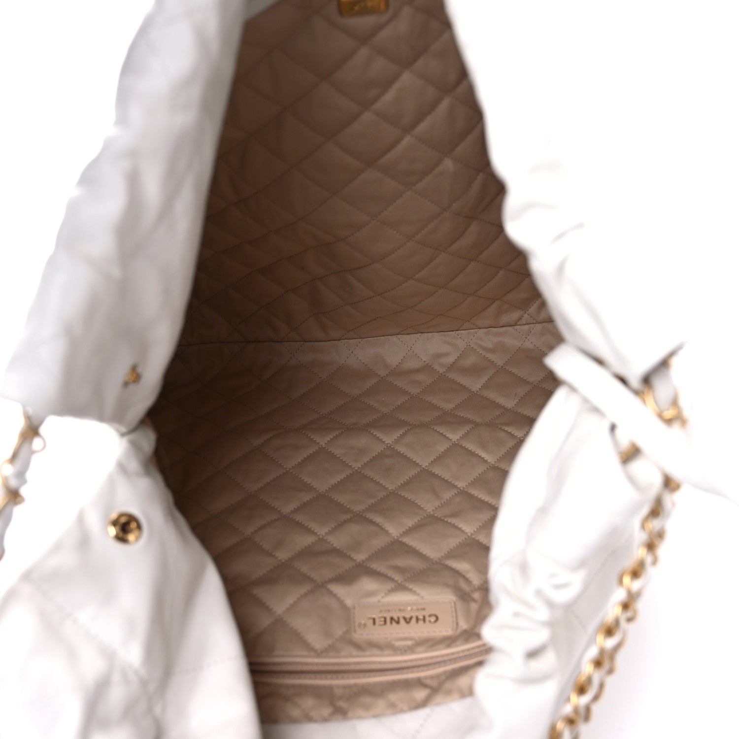 Chanel Shiny Calfskin Quilted Large Chanel 22 White 6 of 13