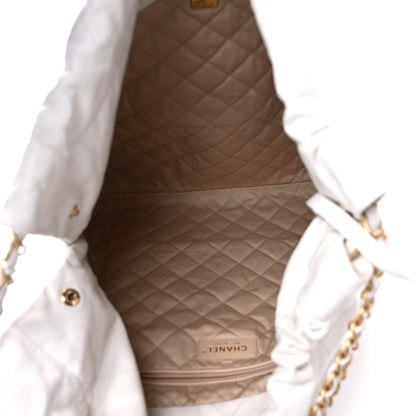 Chanel Shiny Calfskin Quilted Large Chanel 22 White 6 of 13