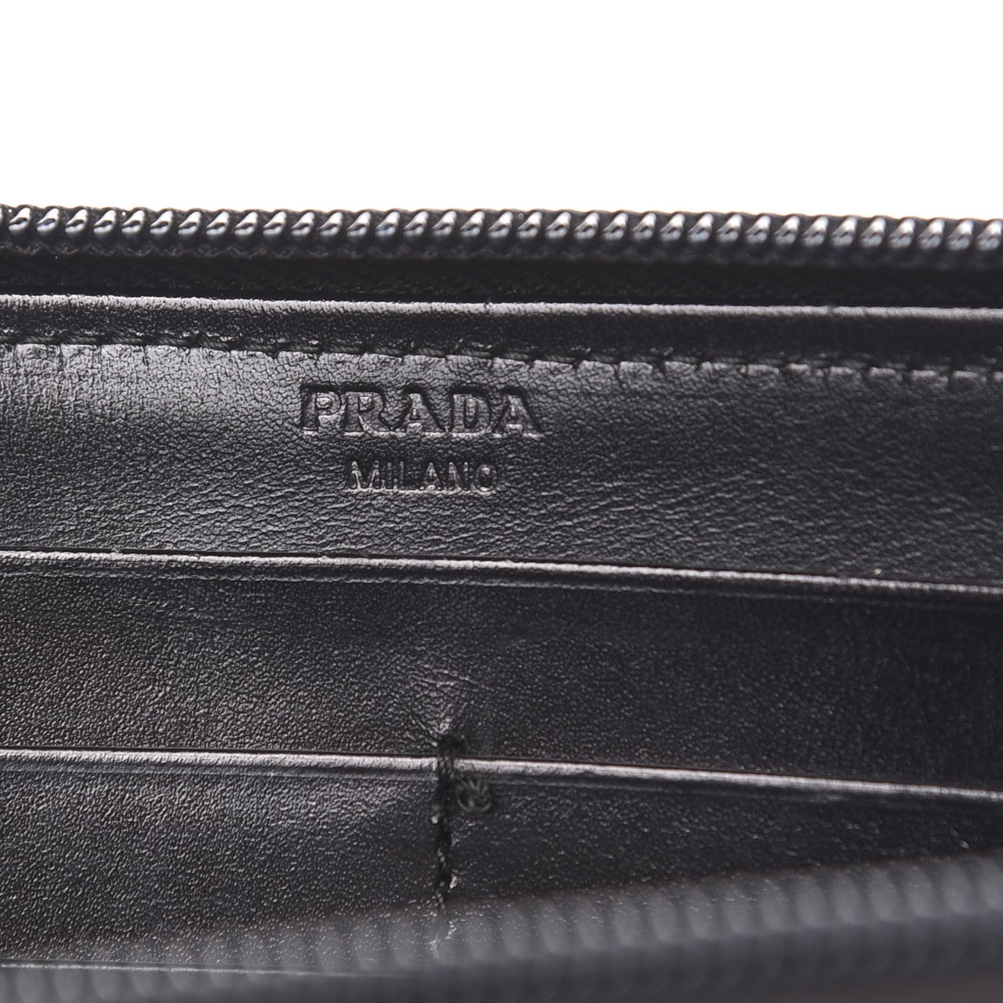 Tessuto Nylon Quilted Zip Around Wallet Black
