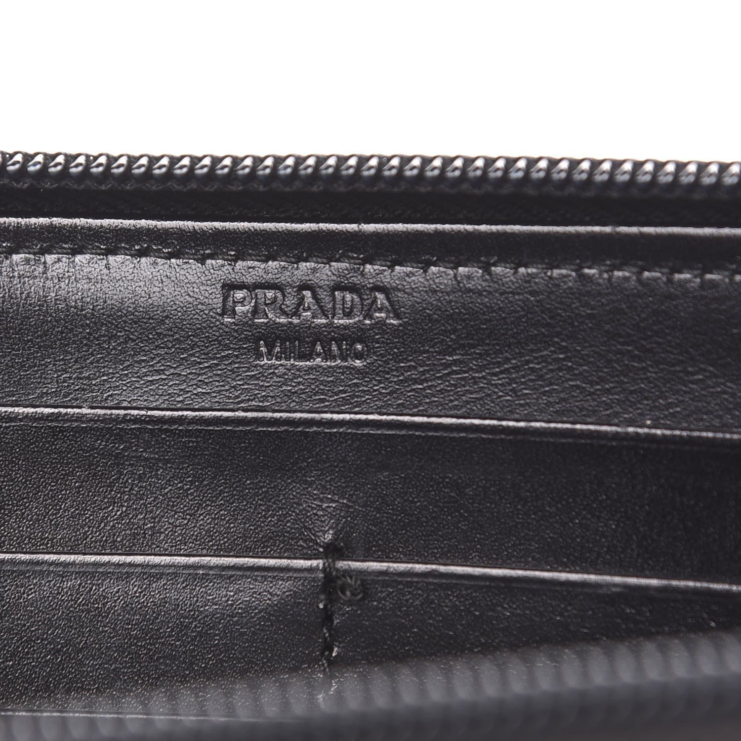 Prada Tessuto Nylon Quilted Zip Around Wallet Black 6 of 10