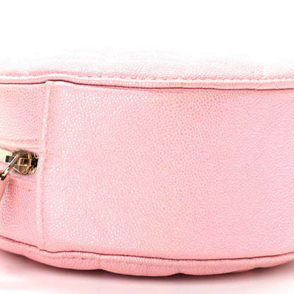 Chanel Iridescent Caviar Quilted Round Clutch With Chain Pink 15 of 19