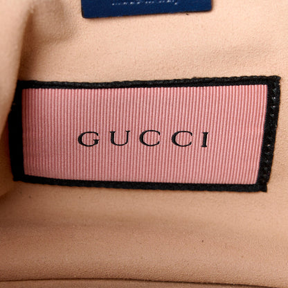 Gucci Calfskin Matelasse GucciGhost Medium GG Marmont Chain Shoulder Bag Blue Agata Hibiscus Red 6 of 13