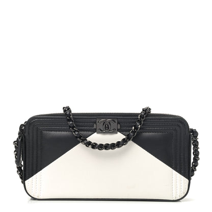 Chanel Bi-Color Small Boy Clutch With Chain So Black 1 of 5