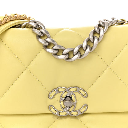 Chanel Lambskin Quilted Medium Chanel 19 Flap Yellow 8 of 10