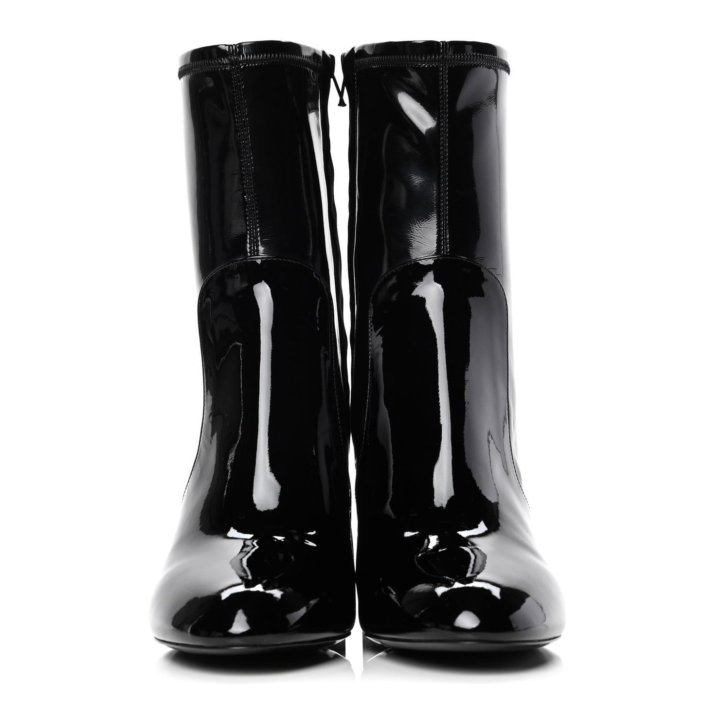 Patent Silhouette Ankle Boots 39 Black