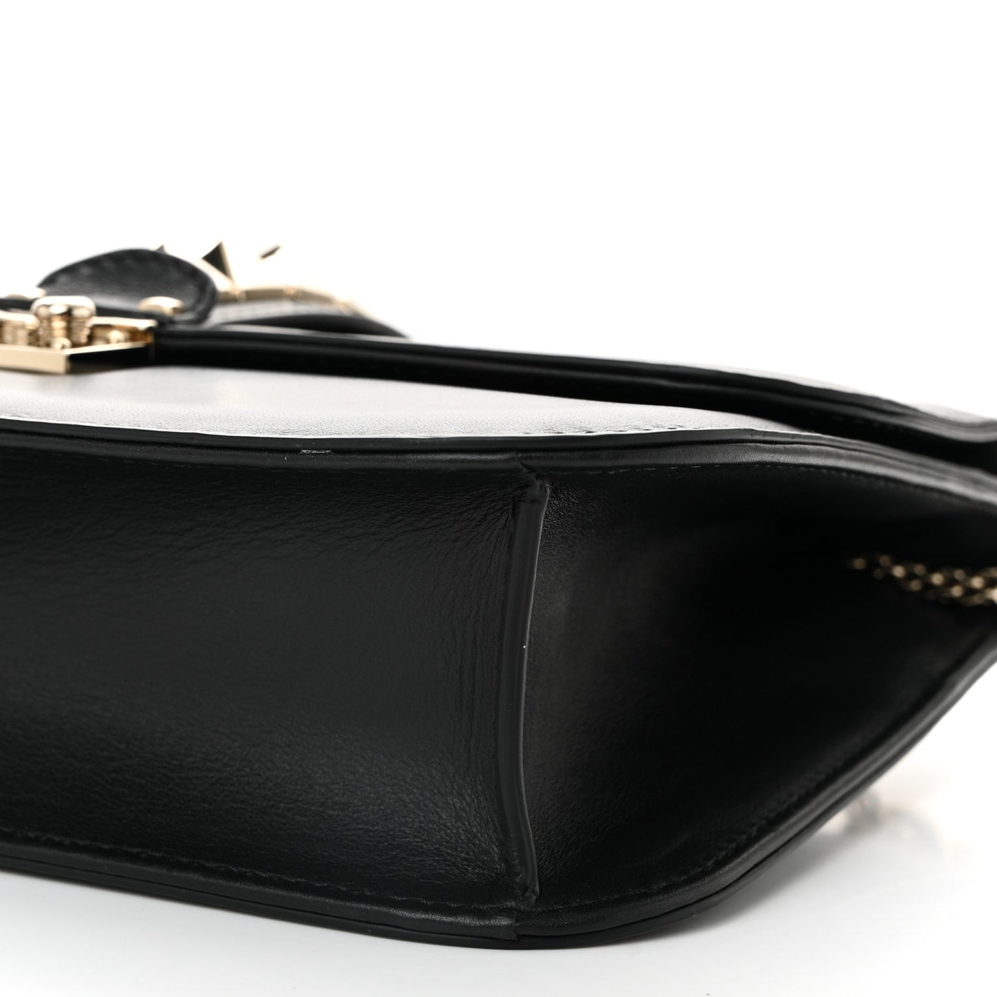 Vitello Medium Glam Lock Rockstud Flap Black