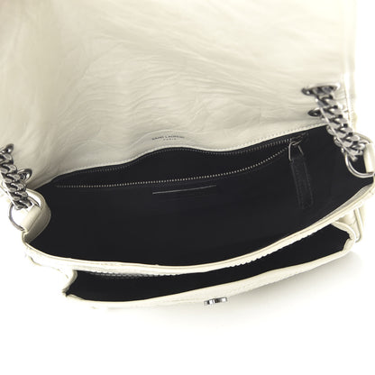 Saint Laurent Crinkled Calfskin Matelasse Monogram Medium Niki Chain Satchel Ivory 5 of 9