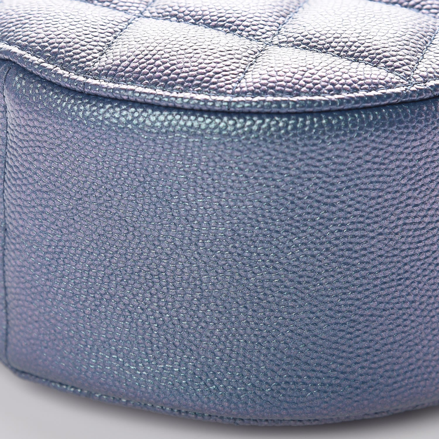 Chanel Iridescent Caviar Quilted Round Clutch With Chain Blue 8 of 10