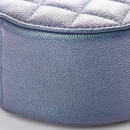 Chanel Iridescent Caviar Quilted Round Clutch With Chain Blue 8 of 10