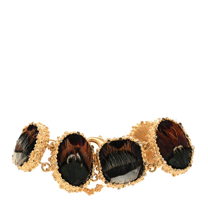 Chanel Feather Crystal CC Bracelet Gold 1 of 5