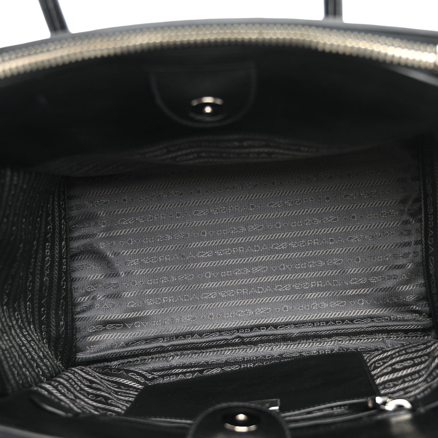 Prada Glace Calf Twin Pocket Tote Black 5 of 9
