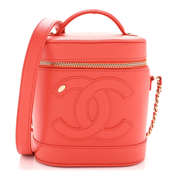 限定セール‼️CHANEL 　香水ボトルデザインノベルティポーチ　レッド斜め掛け Chanel Lambskin Timeless Vanity Cosmetic Case Red 1830386