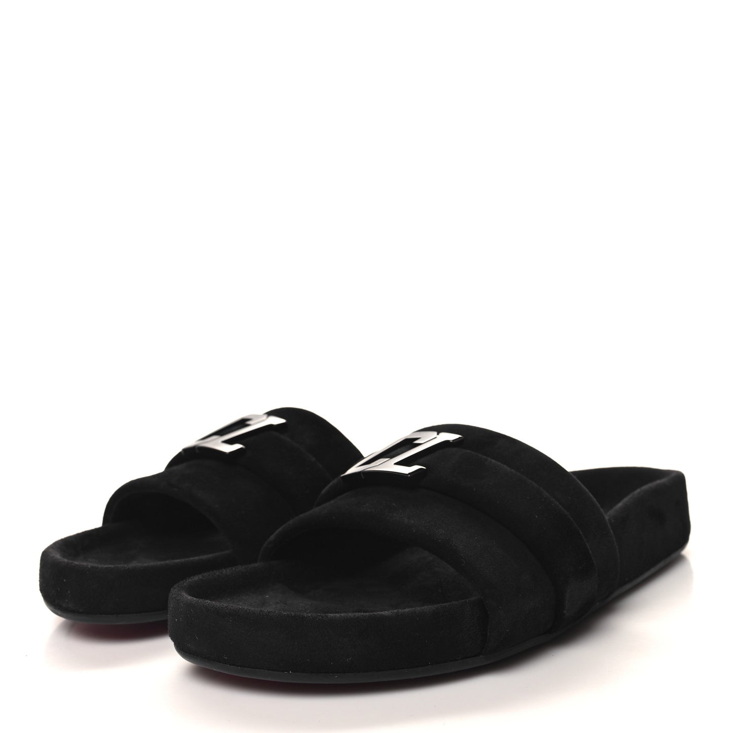 Suede Mens Varsimule Bizz Logo Slide Sandals 43 Black
