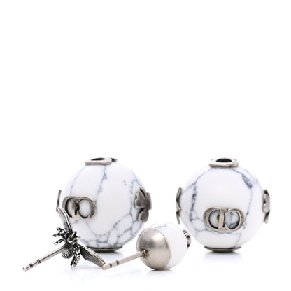 Christian Dior Marble Mise En Dior Tribal Bee Earrings White 3 of 4