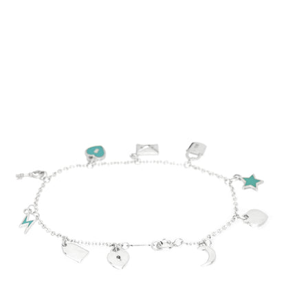 Tiffany Sterling Silver Enamel Love Notes Charm Bracelet Blue 3 of 4