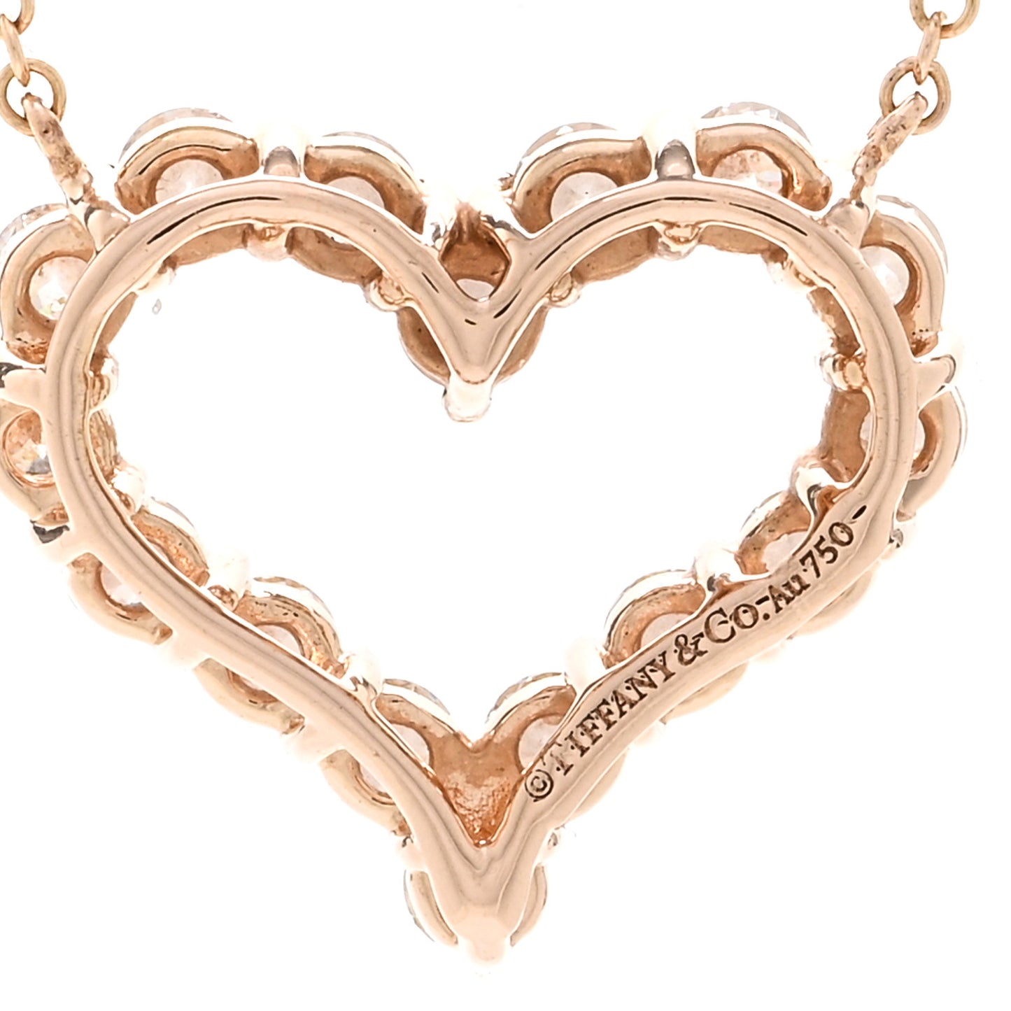 18K Rose Gold Diamond Small Heart Pendant Necklace