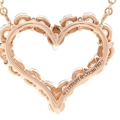 Tiffany 18K Rose Gold Diamond Small Heart Pendant Necklace 4 of 4