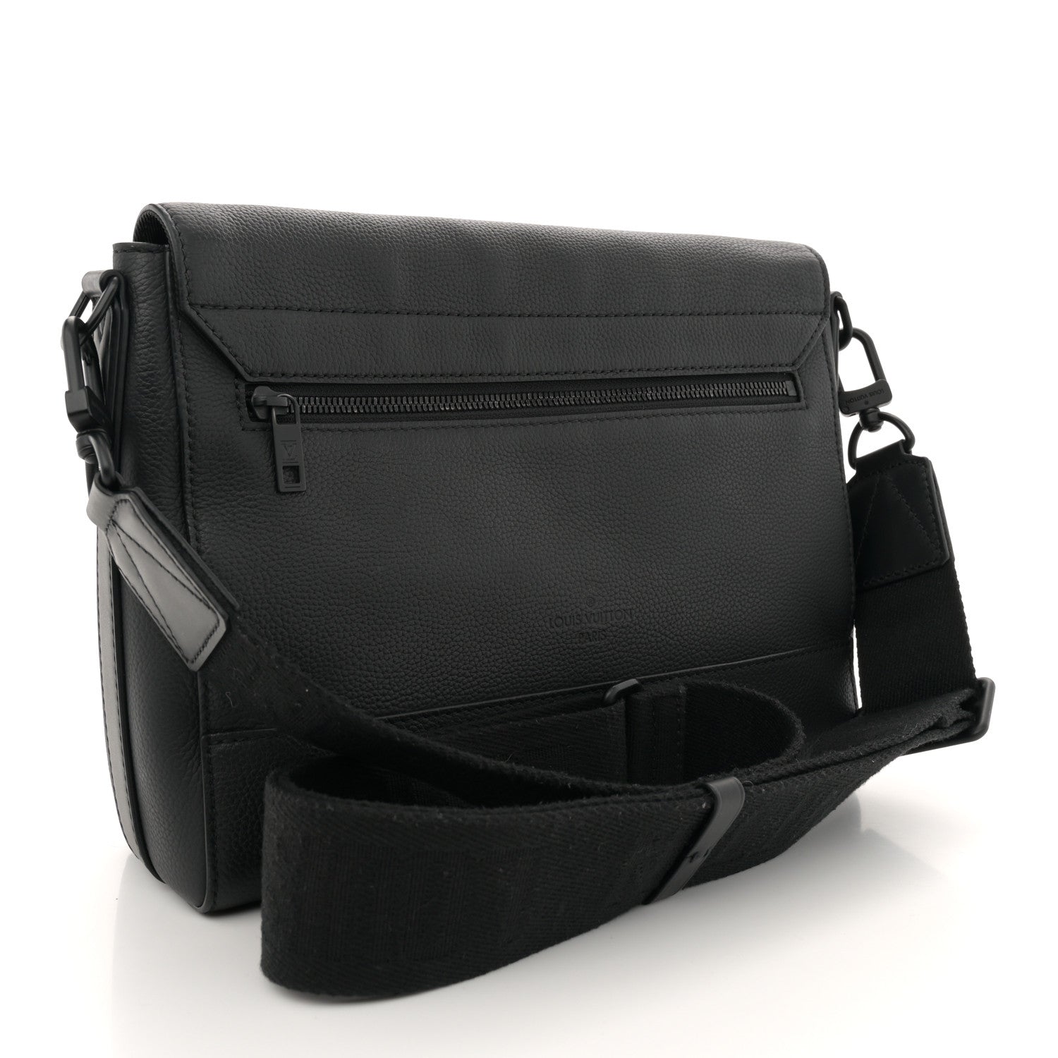 Louis Vuitton Calfskin Aerogram Takeoff Messenger Black 3 of 12