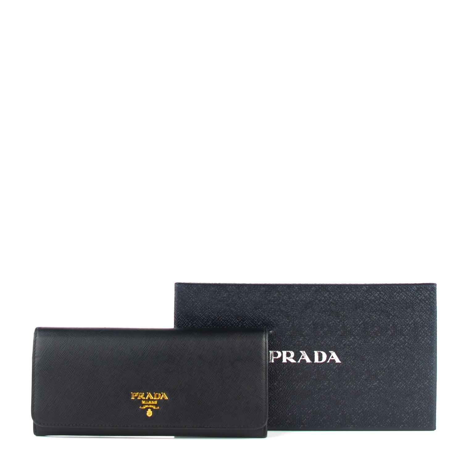 Prada Saffiano Metal Continental Flap Wallet Nero Black 9 of 9