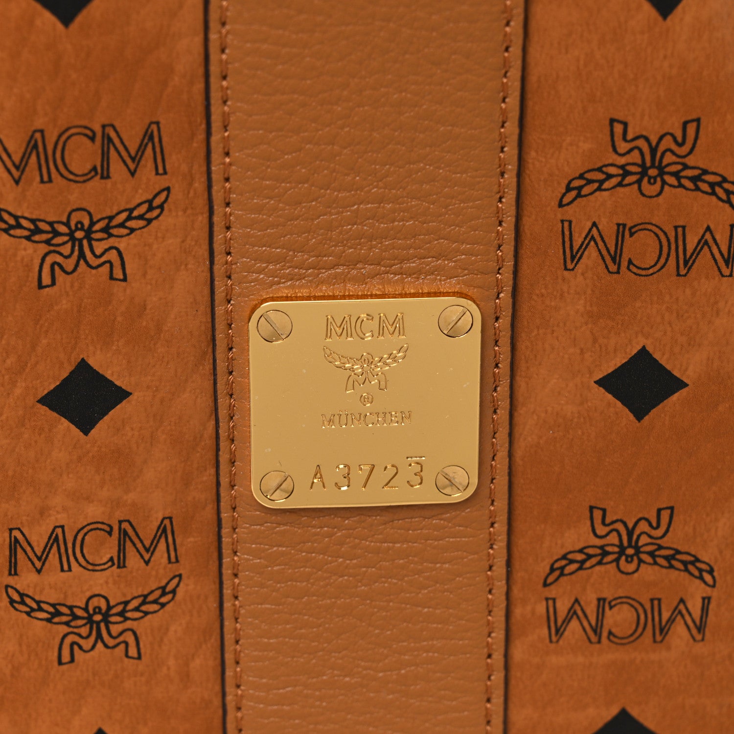 MCM Visetos Medium Liz Reversible Shopper Tote Cognac 7 of 17