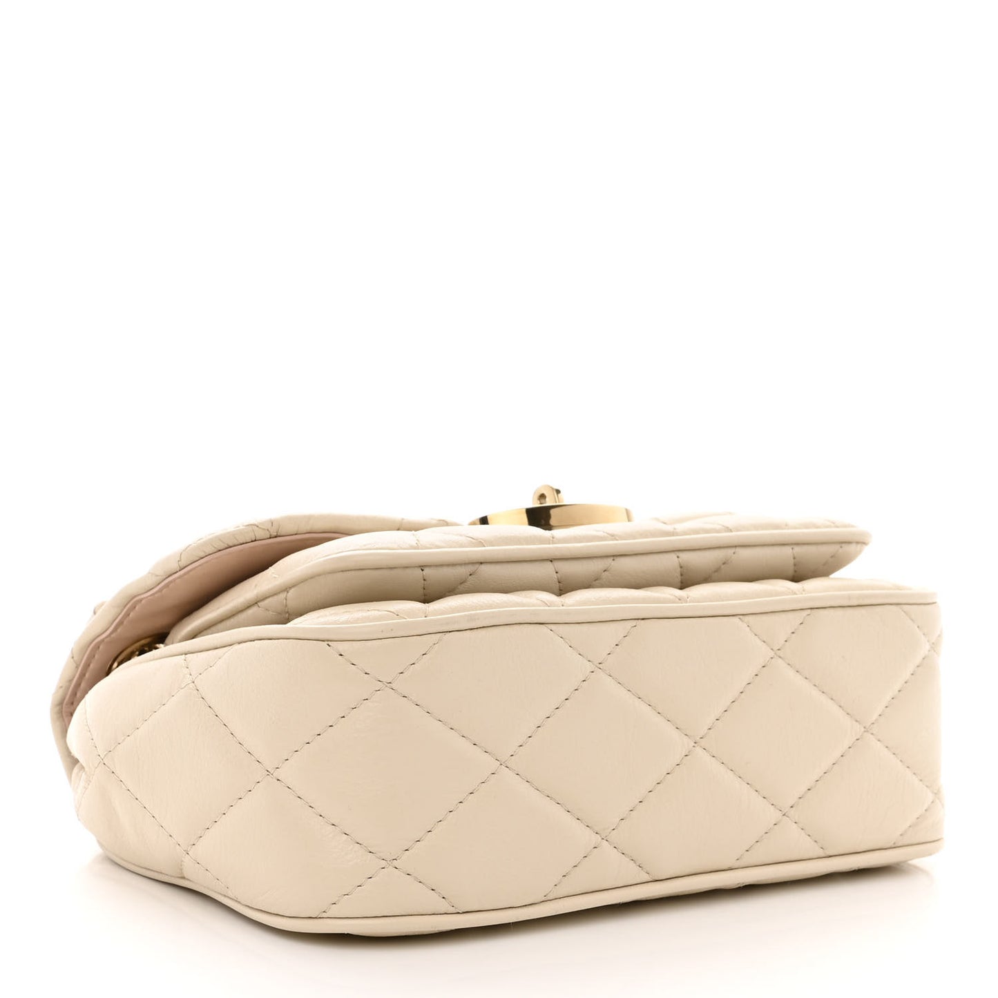 Shiny Calfskin Quilted Mini Darley Shoulder Bag Chalk
