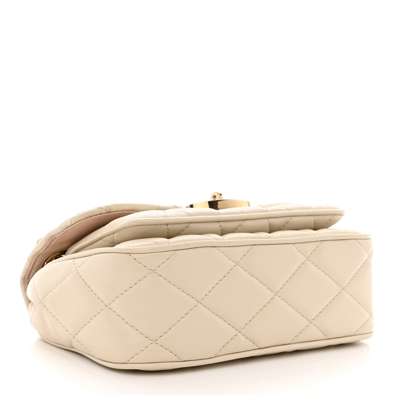Mulberry Shiny Calfskin Quilted Mini Darley Shoulder Bag Chalk 4 of 10