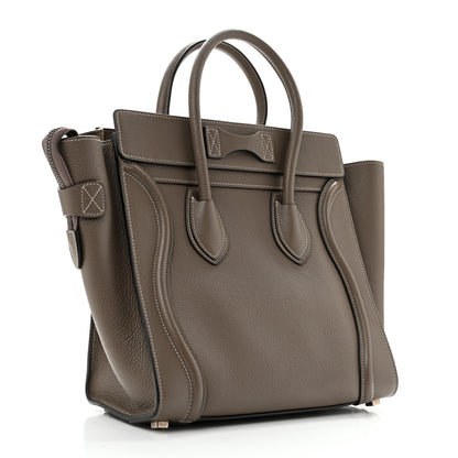 Celine Drummed Calfskin Micro Luggage Souris 3 of 12
