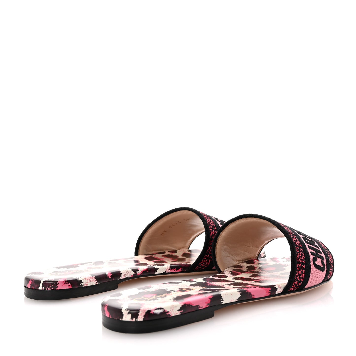 Canvas Mizza Embroidered Dway Mules Slide Sandals 38.5 Dark Ruby