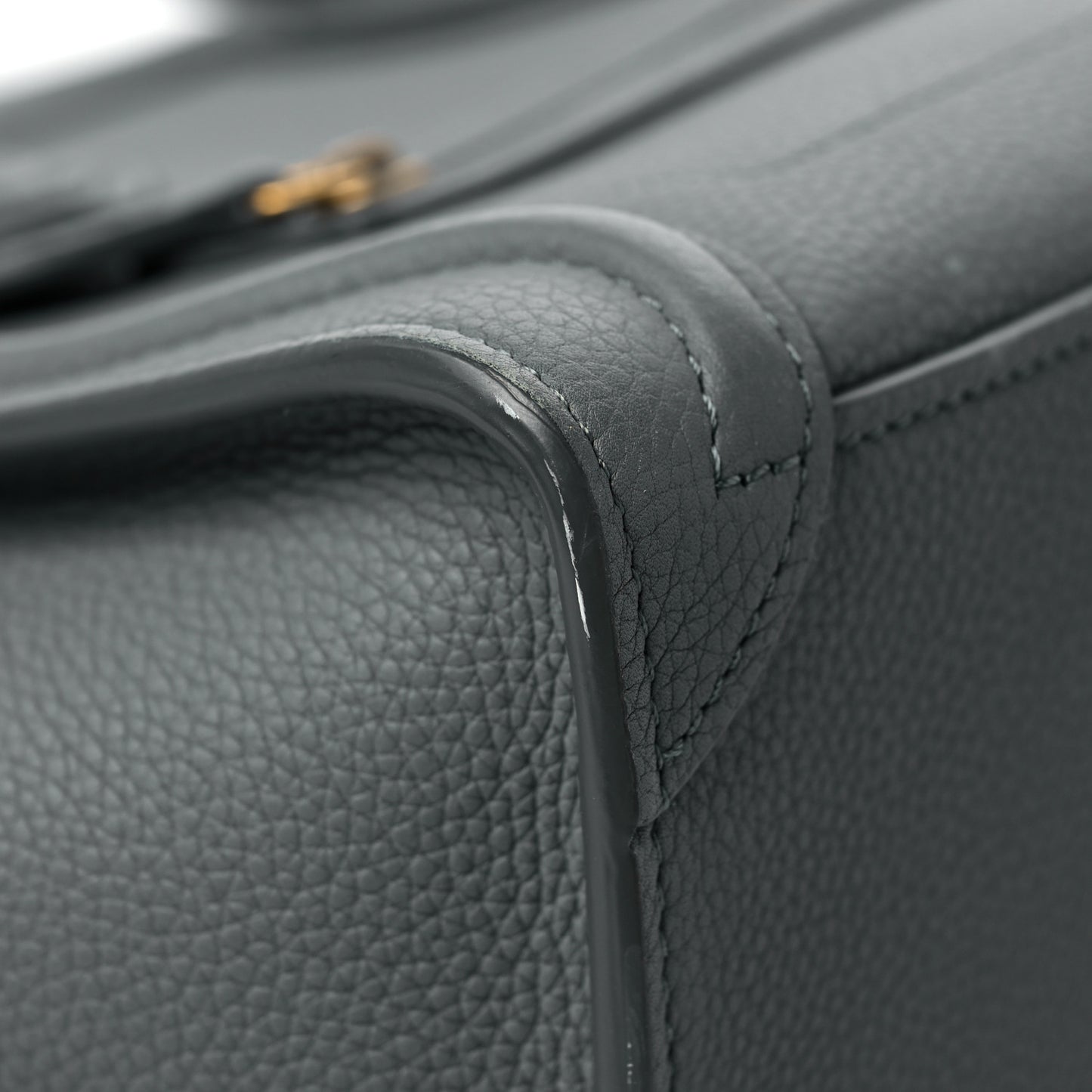 Drummed Calfskin Nano Luggage Kohl