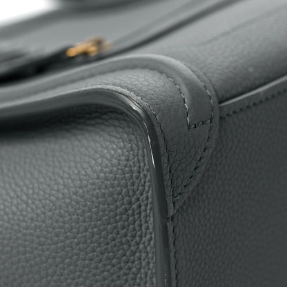 Celine Drummed Calfskin Nano Luggage Kohl 11 of 12
