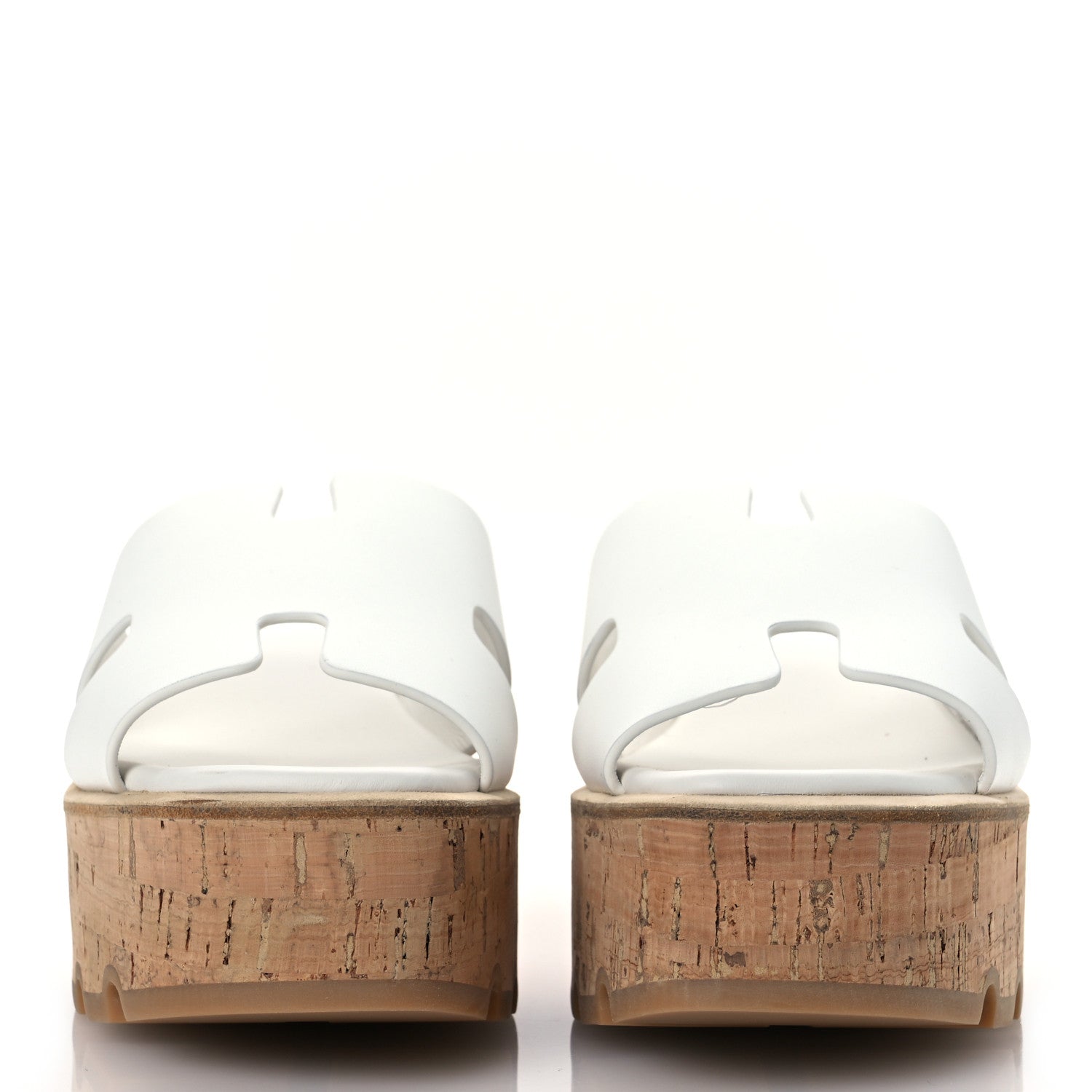 Hermes Calfskin Cork Eze 30 Sandals 38 White 3 of 12