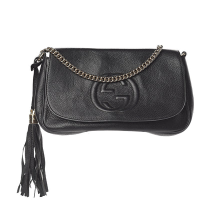 Gucci Pebbled Calfskin Medium Soho Flap Crossbody Black 1 of 8