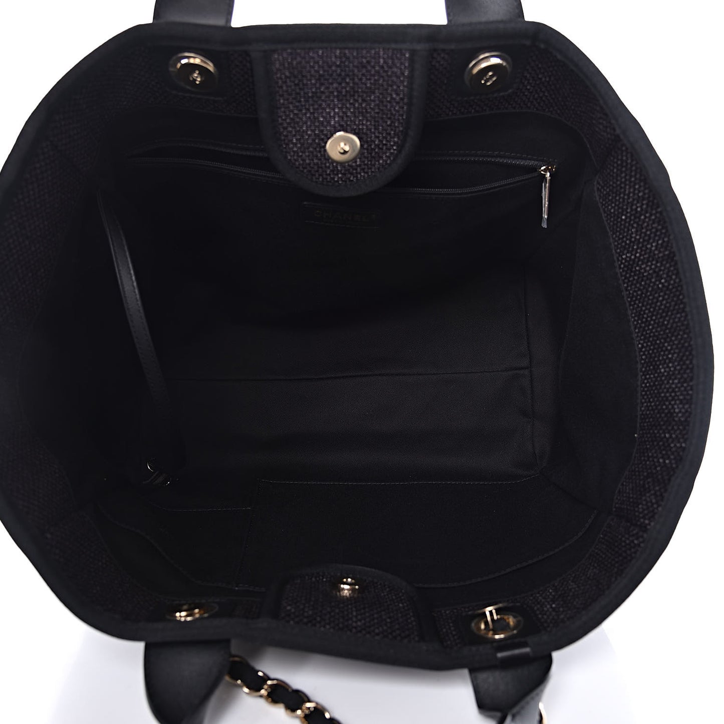 Woven Straw Raffia Large Deauville Tote Black