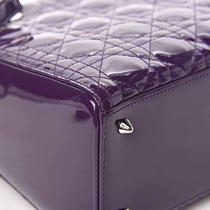 Christian Dior Patent Cannage Medium Lady Dior Purple 8 of 12